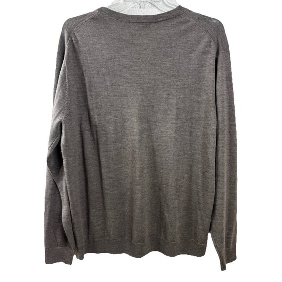 Hart Schaffner Marx Sz XL Extra Fine Merino Wool Brown V-Neck Pullover EUC - Picture 2 of 6